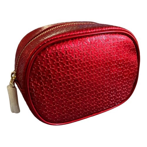 Pre-owned Tory Burch Leather Vanity Case In Red