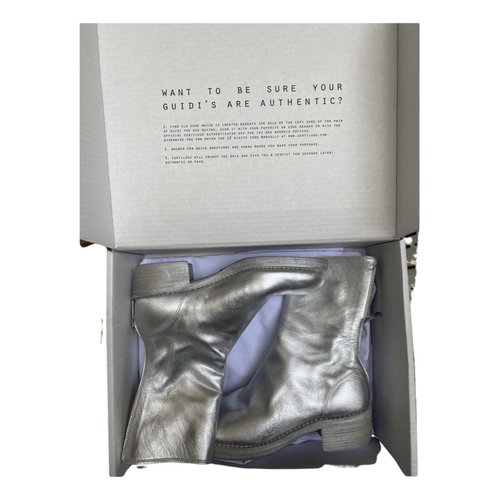 Pre-owned Guidi Leather Ankle Boots In Silver
