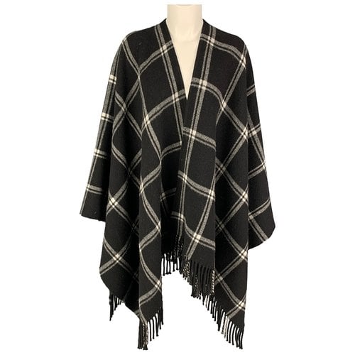 Pre-owned Anne Fontaine Wool Cape In Black