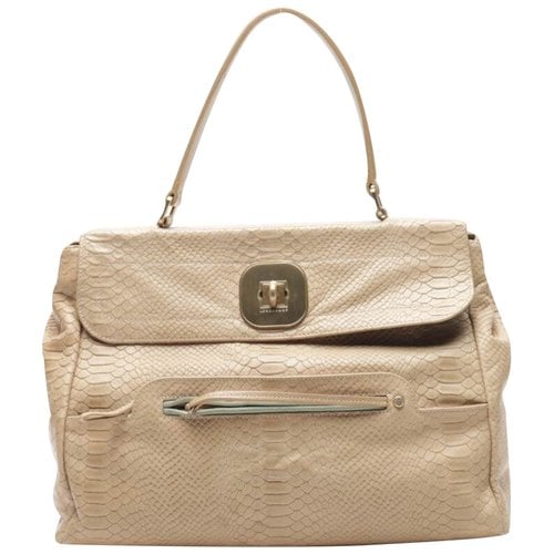 Pre-owned Longchamp Leather Bag In White