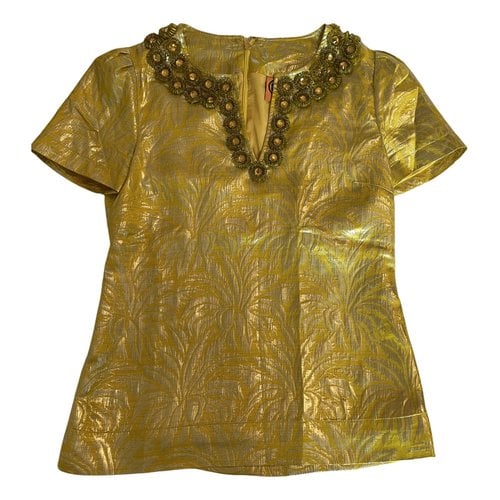 Pre-owned Tory Burch Silk Blouse In Yellow