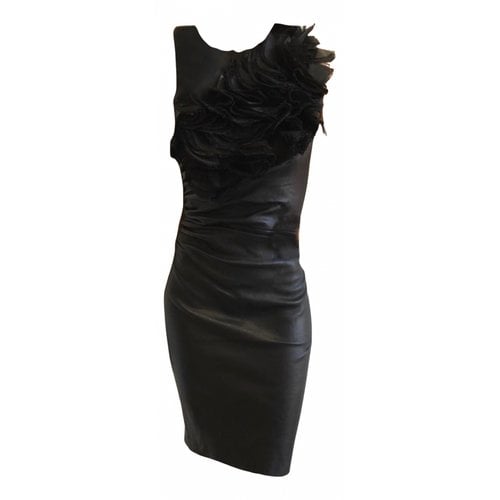 Pre-owned Jitrois Leather Mid-length Dress In Black