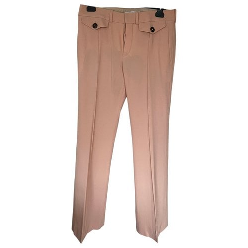 Pre-owned Chloé Wool Straight Pants In Pink