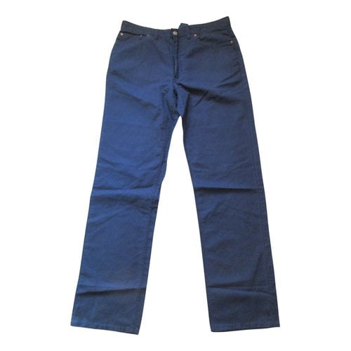 Pre-owned Polo Ralph Lauren Linen Trousers In Blue