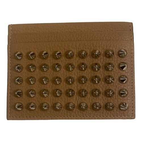Pre-owned Christian Louboutin Leather Wallet In Ecru