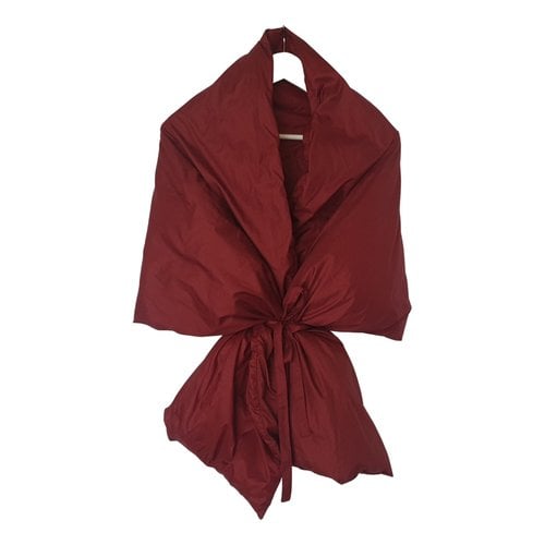 Pre-owned Moncler Silk Cape In Burgundy