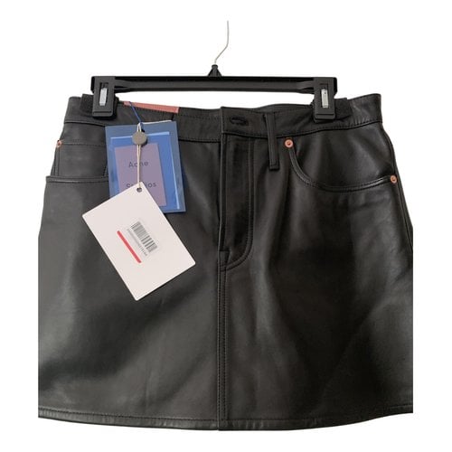 Pre-owned Acne Studios Blå Konst Leather Mini Skirt In Black