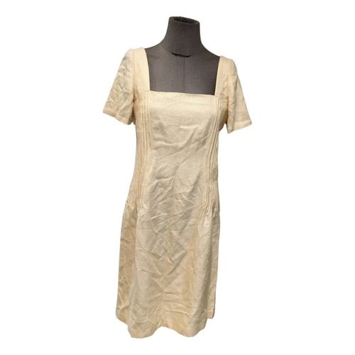 Pre-owned Valentino Silk Mid-length Dress In Beige
