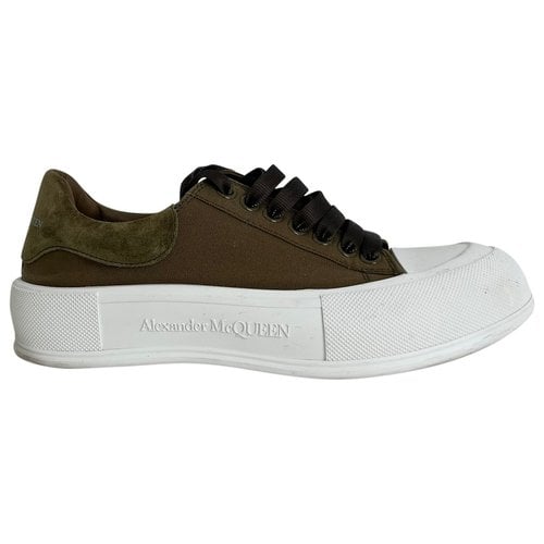 Pre-owned Alexander Mcqueen Cloth Low Trainers In Green