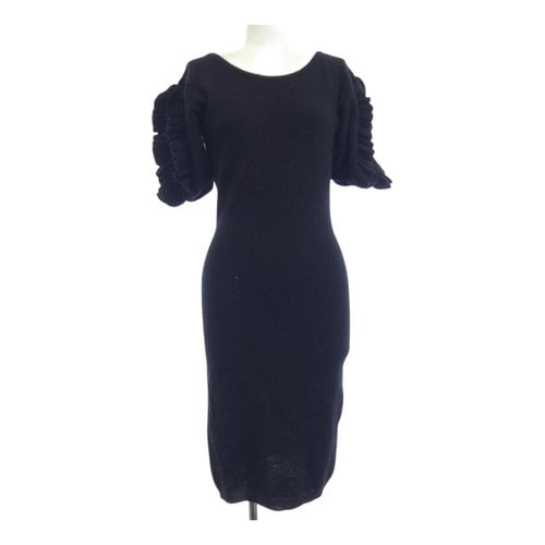 Pre-owned Dior Cashmere Mid-length Dress In Black