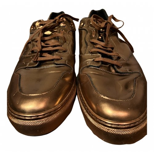 Pre-owned Balenciaga Leather Low Trainers In Metallic