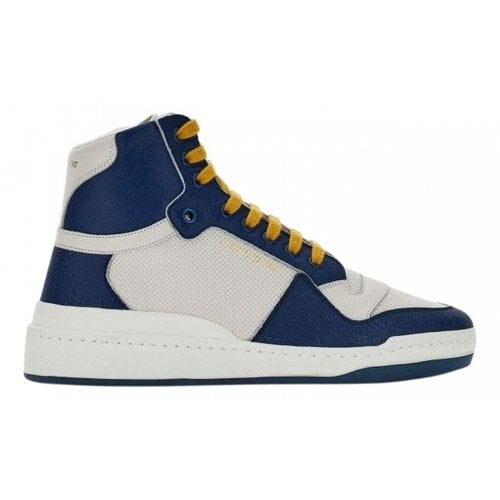 Pre-owned Saint Laurent Leather High Trainers In Blue