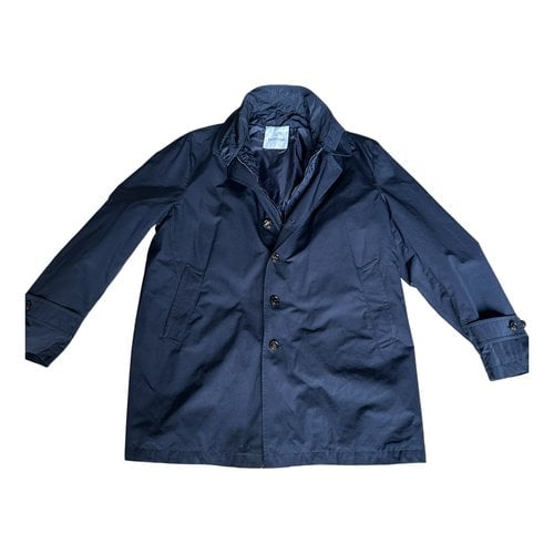 Pre-owned Moncler Classic Trenchcoat In Blue