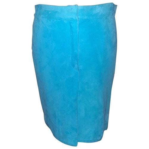 Pre-owned Amina Rubinacci Leather Skirt In Turquoise