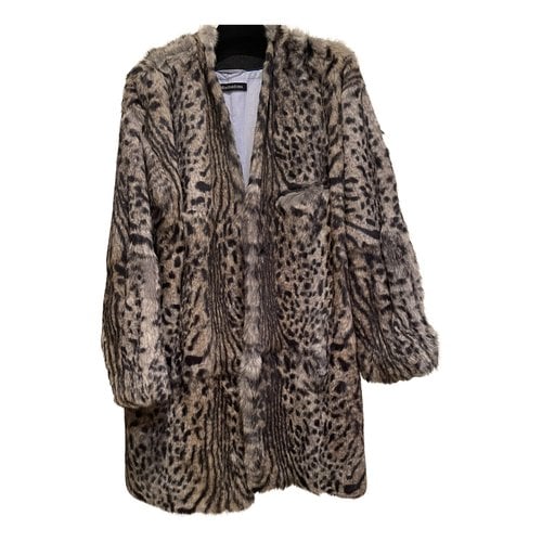 Pre-owned Ines Et Marechal Faux Fur Coat In Beige