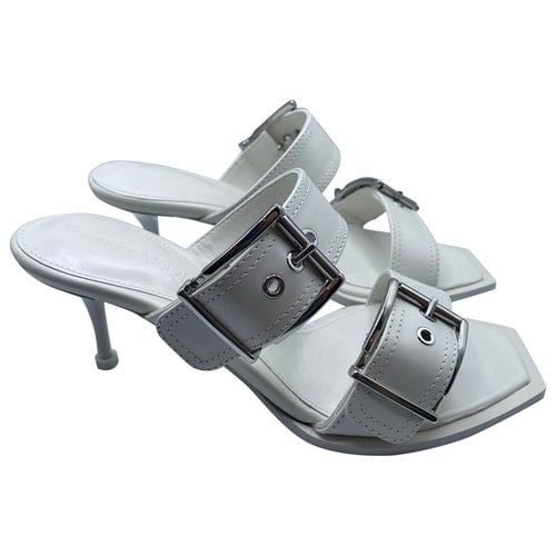 Pre-owned Alexander Mcqueen Leather Sandals In White