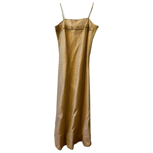 Pre-owned Laura Biagiotti Linen Dress In Gold