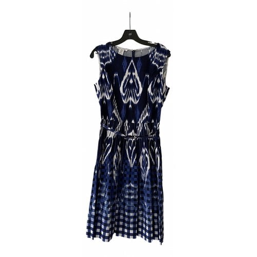 Pre-owned Oscar De La Renta Mid-length Dress In Blue