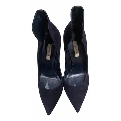 Pre-owned Casadei Leather Heels In Navy