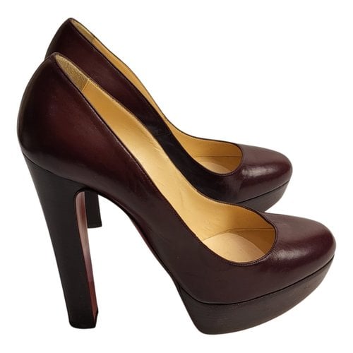 Pre-owned Christian Louboutin Bianca Leather Heels In Burgundy