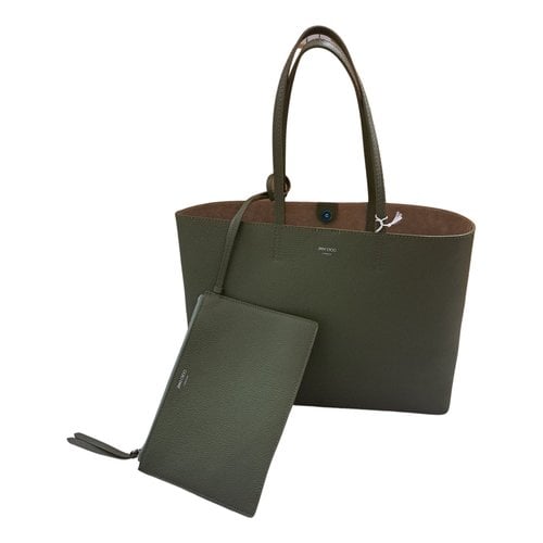Pre-owned Jimmy Choo Leather Handbag In Khaki
