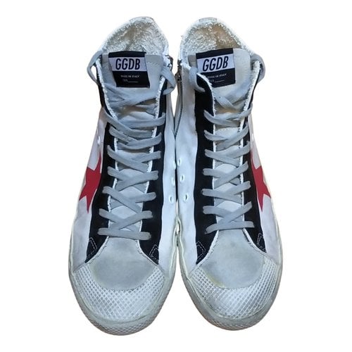 Pre-owned Golden Goose Francy Cloth High Trainers In White