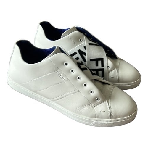 Pre-owned Fendi Leather Low Trainers In White