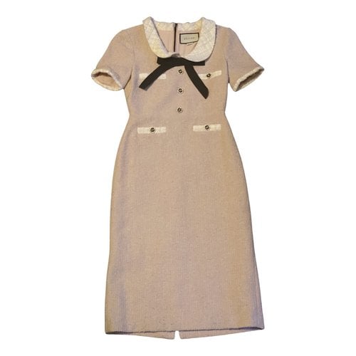 Pre-owned Gucci Cashmere Mid-length Dress In Pink