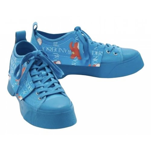 Pre-owned Jw Anderson Glitter Trainers In Blue