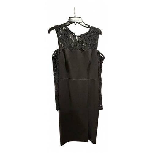 Pre-owned Aidan Mattox Lace Mid-length Dress In Black