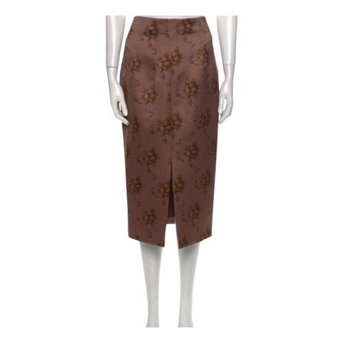Pre-owned Brock Collection Silk Mid-length Skirt In Brown