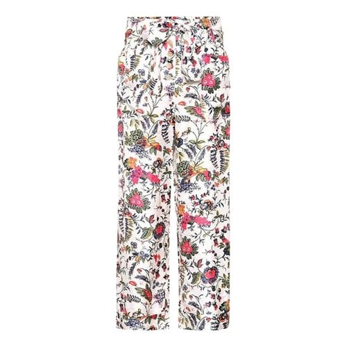 Pre-owned Tory Burch Silk Trousers In Multicolour
