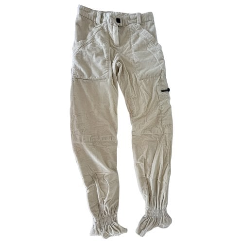 Pre-owned Chanel Straight Pants In Beige