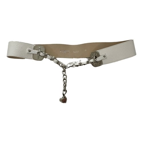 Pre-owned Blugirl Folies Leather Belt In White