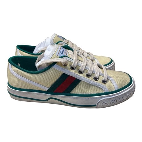 Pre-owned Gucci Tennis 1977 Cloth Trainers In Yellow