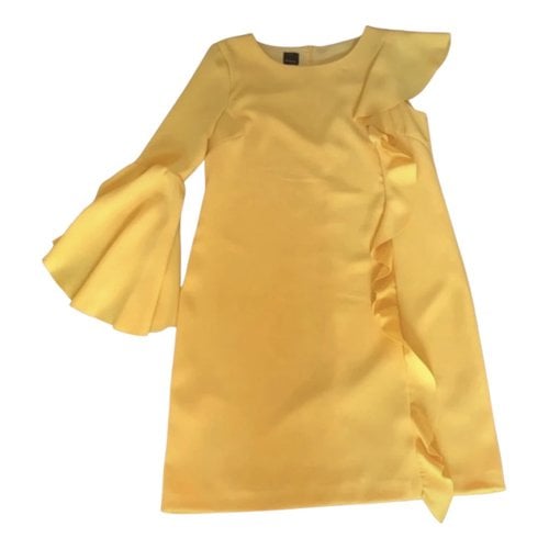 Pre-owned Pinko Silk Dress In Yellow