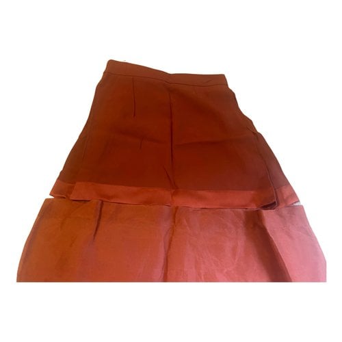 Pre-owned Stella Mccartney Silk Maxi Skirt In Brown