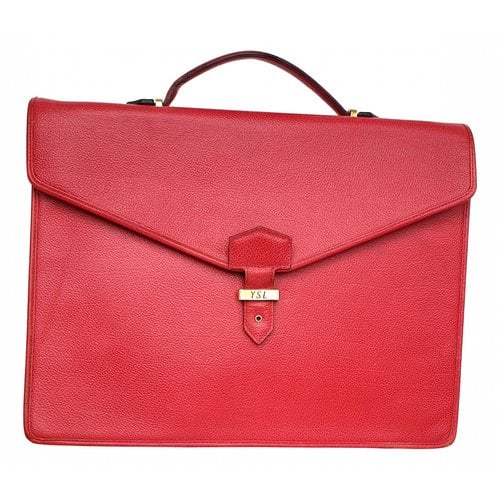 Pre-owned Saint Laurent Leather Satchel In Red