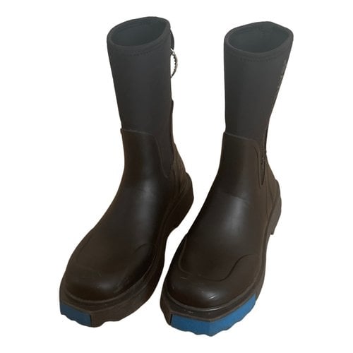 Pre-owned Off-white Wellington Boots In Black