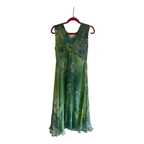 Pre-owned James Lakeland Silk Mid-length Dress In Green