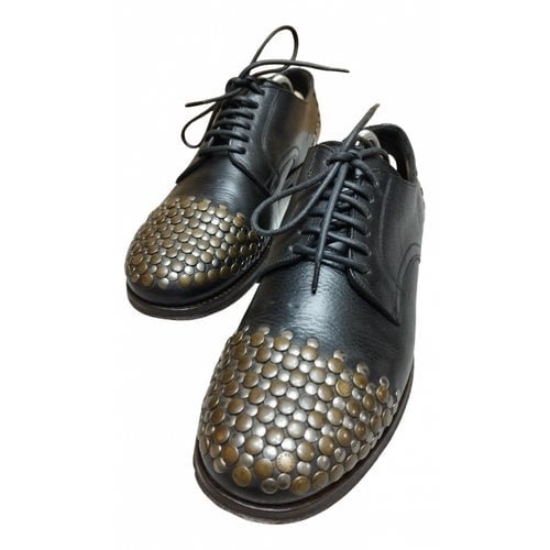 Pre-owned Dolce & Gabbana Leather Lace Ups In Black