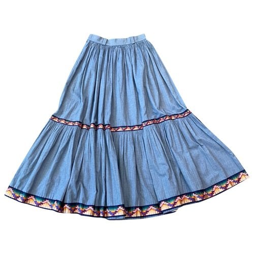 Pre-owned Kenzo Maxi Skirt In Blue