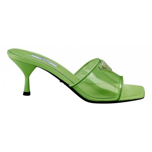 Pre-owned Prada Sandal In Green