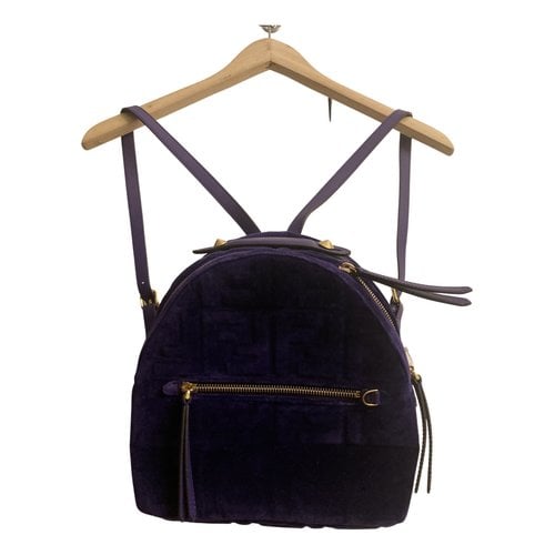 Pre-owned Fendi Velvet Backpack In Purple