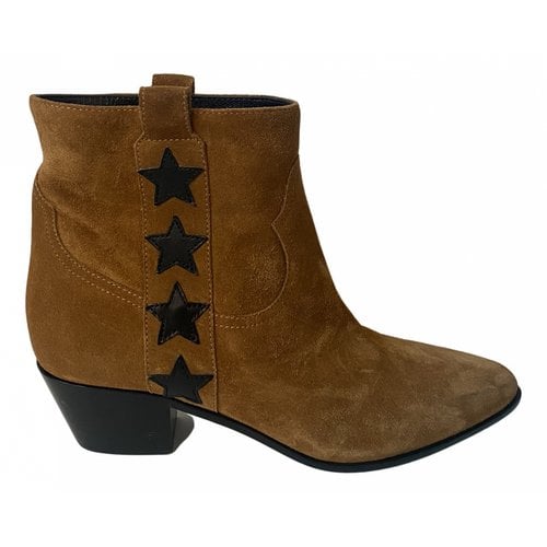 Pre-owned Saint Laurent Western Boots In Brown