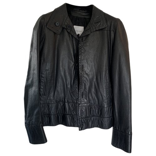 Pre-owned Costume National Leather Jacket In Black