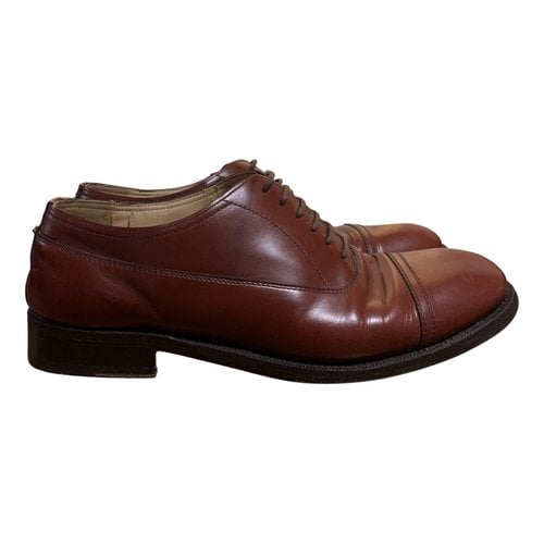 Pre-owned Maison Margiela Leather Lace Ups In Burgundy