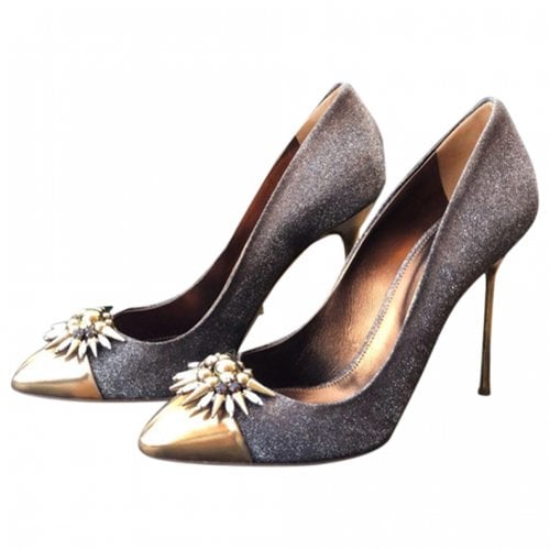 Pre-owned Sergio Rossi Cloth Heels In Metallic