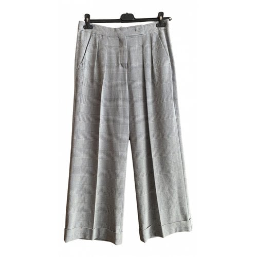 Pre-owned Max Mara Wool Trousers In White