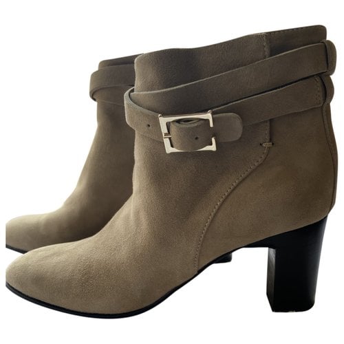 Pre-owned Hobbs Ankle Boots In Beige